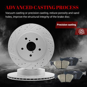 Ceramic Rear Brakes Pad and Rotors Drilled Slotted Vented Replacement Disc Brake Kits for Subaru Outback Legacy 2015 2016 2017 2018 2019 2020 2021 2022 2023