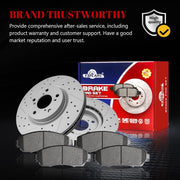 Ceramic Front Brakes Pad and Rotors Drilled Slotted Vented Disc Brake Kits for Honda Odyssey 2011 - 2014