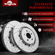 Ceramic Front Brakes Pad and Rotors Drilled Slotted Vented Disc Brake Kits for Ford Police Interceptor Sedan/Utility 2013-2019, Special Service Police Sedan 2014 - 2018