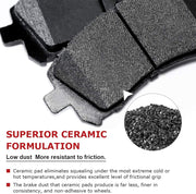 Brake Pads for HONDA ACCORD 2013,2014,2015,2016,2017 (Front and Rear) Not For LX Models