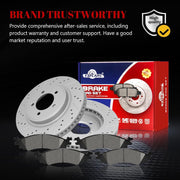 Ceramic Front Brakes Pad and Rotors Drilled Slotted Vented Replacement Disc Brake Kits for Ford Explorer 2006-2010/ Explorer Sport Trac 2007 2008 2009 2010, for Mercury Mountaineer 2006-2010