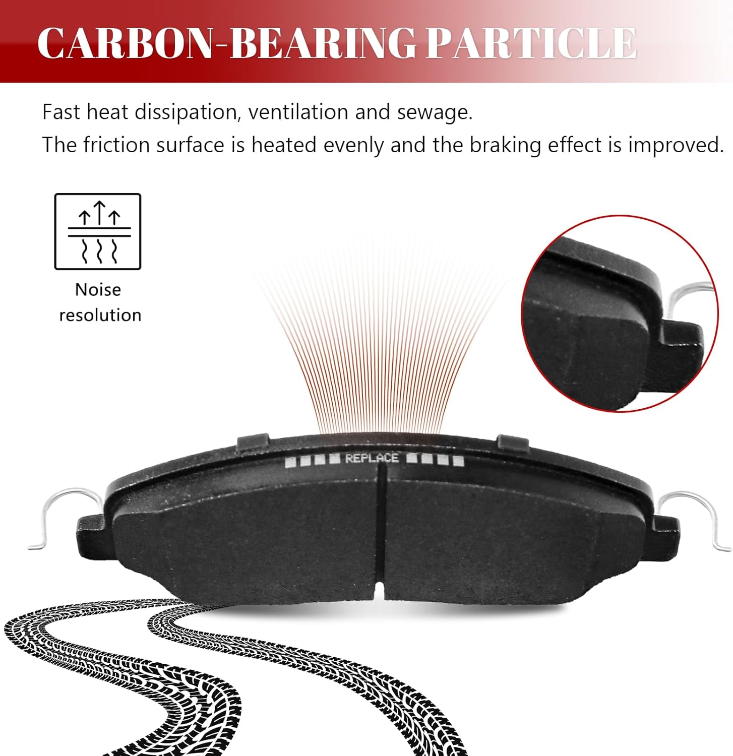 Front and Rear Ceramic Disc Brake Pads Set Replacement for Avanti Avanti 2005-2007, for Ford Mustang 2005 2006 2007 2008 2009 2010