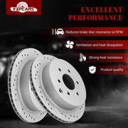 Ceramic Rear Brakes Pad and Rotors Drilled Slotted Vented Disc Brake Kits for Nissan Xterra 2005 2008 - 2015/ Frontier 2005-2023/ Equator 2009-2012