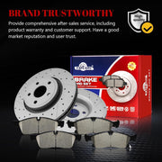 Ceramic Front Brakes Pad and Rotors Drilled Slotted Vented Disc Brake Kits for Dodge Durango 2011-2015, for Jeep Grand Cherokee WK 2022/ Grand Cherokee 2011 - 2015