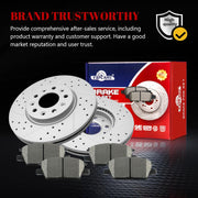 Ceramic Front Brakes Pad and Rotors Drilled Slotted Vented Replacement Disc Brake Kits for Gmc Terrain 2018-2020, for Chevy Malibu 2016 2017 2018 2019/ Equinox 2018-2019/ Equinox 1.5L 2020
