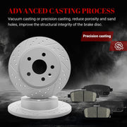 Ceramic Rear Brakes Pad and Rotors Drilled Slotted Solid Replacement Disc Brake Kits for Buick Encore 2013-2017, for Chevry Cruze Limited 2016/ Cruze 2011 2012 2013 2014 2015/ Sonic Trax 2013-2017