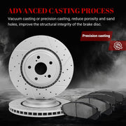 Ceramic Front Brakes Pad and Rotors Drilled Slotted Vented Replacement Disc Brake Kits for Lexus Rx350/ Rx450H/ Nx200T/ Nx300/ Nx300H, for Toyota Highlander 2008-2019/ Sienna 2011-2020