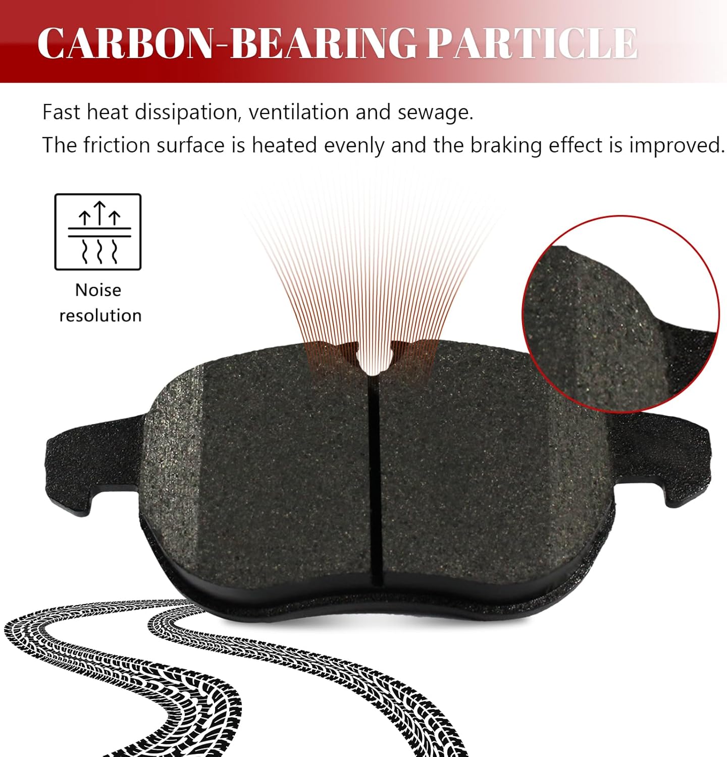 Front and Rear Ceramic Disc Brake Pads Set Replacement for Saab 9-3 2004 2005 2006 2007 2008 2009 2010 2011