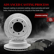 Ceramic Rear Brakes Pad and Rotors Drilled Slotted Vented Replacement Disc Brake Kits for Nissan Nv1500 Nv2500 Nv3500 2012 2013 2014 2015 2016 2017 2018 2019 2020 2021