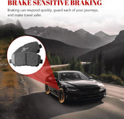 Front and Rear Ceramic Disc Brake Pads Set Replacement for Dodge Dart 2013 2014 2015 2016