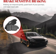 Front and Rear Ceramic Disc Brake Pads Set Replacement for Toyota Sienna 2004 2005 2006 2007 2008 2009 2010