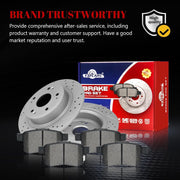 Ceramic Rear Brakes Pad and Rotors Drilled Slotted Solid Replacement Disc Brake Kits for Acura Tsx 2009-2014, for Honda Accord 2008 2009 2010 2011 2012 2013 2014 2015 2016 2017