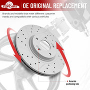 Front Drilled and Slotted Disc Brake Rotors for Kia Sedona 2015-2021