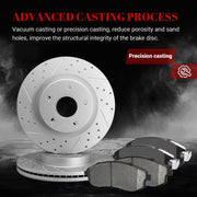 Ceramic Front Brakes Pad and Rotors Drilled Slotted Vented Replacement Disc Brake Kits for Nissan Altima 2007 2008 2009 2010 2011 2012/ Altima 2013 S Coupe