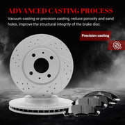Ceramic Front Brakes Pad and Rotors Drilled Slotted Vented Replacement Disc Brake Kits for Ford Focus 2008 2009 2010 2011