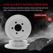 Front & Rear Drilled Slotted Rotors and Ceramic Disc Brake Pads Kit for Jeep Liberty 2003 2004 2005 2006 2007