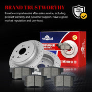Ceramic Rear Brakes Pad and Rotors Drilled Slotted Solid Disc Brake Kits for Honda Cr-V 2005-2016, for Acura Rdx 2010 - 2012 FWD/Rdx 2013 - 2018
