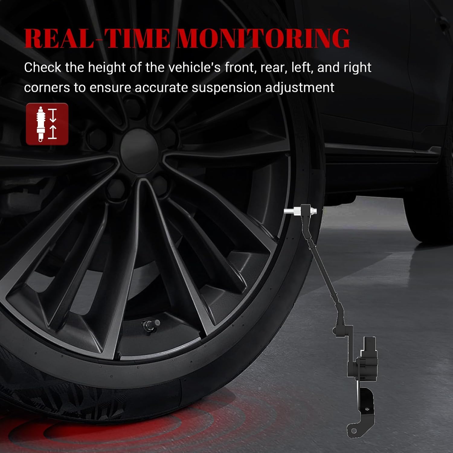 Air Suspension Front Left Height Sensors, Ride Headlight Level Sensor for Land Rover Range Rover L322 2003 2004 2005 2006 2007 2008 2009 Parts# LR020626
