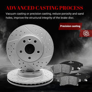 Ceramic Front Brakes Pad and Rotors Drilled Slotted Vented Disc Brake Kits for Chevy Cruze Limited 2016/ Cruze 2011-2015, Sonic 2012-2017