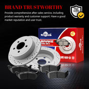 Ceramic Rear Brakes Pad and Rotors Drilled Slotted Solid Replacement Disc Brake Kits for Jeep Liberty 2003 2004 2005 2006 2007/ Wrangler Tj 2003-2006 with Rear Disc