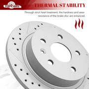 Front Drilled and Slotted Disc Brake Rotors Replacement for Gmc Terrain 2018 2019 2020 2021 2022 2023 2024 (300.0 mm)