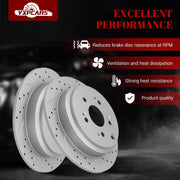 Ceramic Rear Brakes Pad and Rotors Drilled Slotted Solid Disc Brake Kits for Honda Odyssey 2005 - 2010