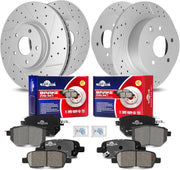 Front & Rear Drilled Slotted Rotors and Ceramic Disc Brake Pads Kit for Nissan Maxima 2004 - 2008/ Altima 2006 SE-R V6 3.5L