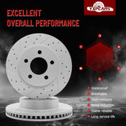 Front Drilled and Slotted Disc Brake Rotors for Jeep Liberty 2002-2007