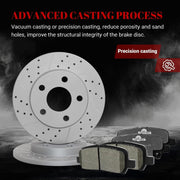 Ceramic Rear Brakes Pad and Rotors Drilled Slotted Solid Replacement Disc Brake Kits for Chevry Impala 2011 2012 2013/ mpala Limited 2014 2015 2016, for Pontiac Grand Prix 2004-2008 Except Gxp