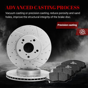 Front & Rear Drilled Slotted Rotors and Ceramic Disc Brake Pads Kit 2.4L for Honda Accord 2005 2006 2007 With Gas, Accord 2003-2004 (4-Wheel Disc Brakes)