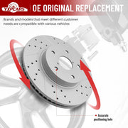 Front Drilled and Slotted Disc Brake Rotors Replacement forSubaru Legacy 2.5L 2015 2016 2017 2018 2019