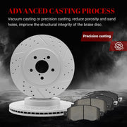 Ceramic Front Brakes Pad and Rotors Drilled Slotted Vented Replacement Disc Brake Kits for Subaru Impreza 2017-2023/ Crosstrek 2018 2019 2020 2021 2022 2023