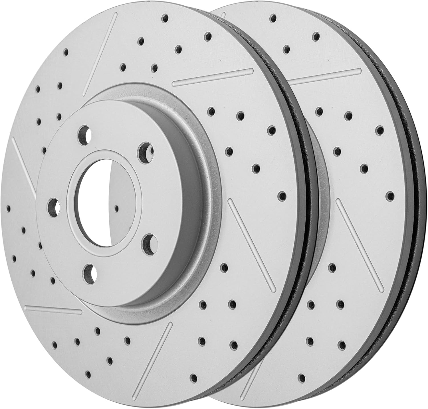 Front Drilled and Slotted Disc Brake Rotors for Ford C-Max 2013-2016 Energi Sel (2017 Energi Se, Energi Titanium)/ Escape 2013-2016 1.6L Fwd & 2.5L/ Escape 2017-2019 1.5L Fwd & 2.5L -w/11.81''