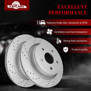 Ceramic Rear Brakes Pad and Rotors Drilled Slotted Vented Disc Brake Kits for Dodge Durango 2004-2006, for Dodge Ram 1500 2002 - 2006
