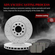 Ceramic Front Brakes Pad and Rotors Drilled Slotted Vented Replacement Disc Brake Kits for Jeep Renegade 2015 2016-2022/ Compass 2018 2019 2022 (Compass 2017 2020 2021 w/ Br3 Brake Code)