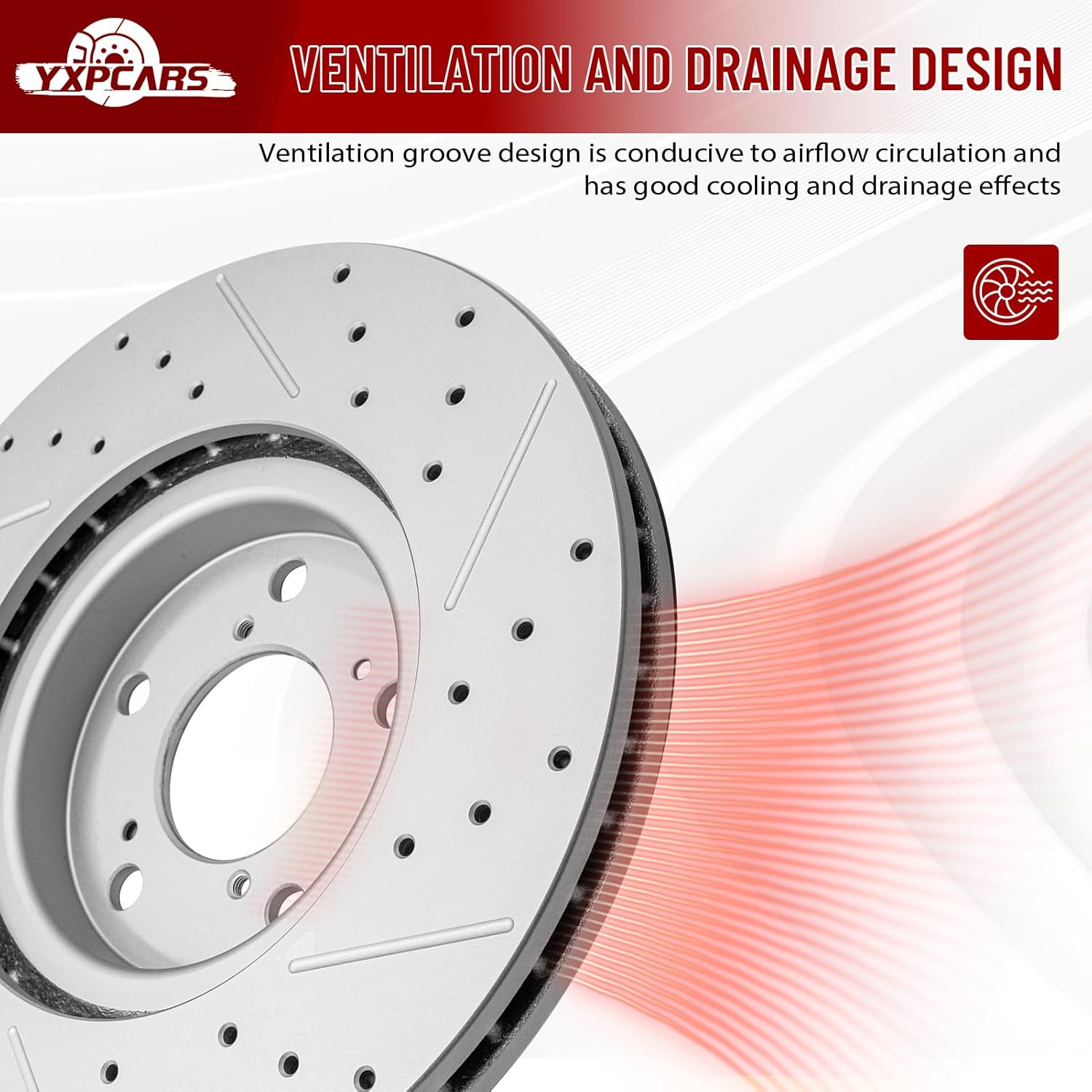 Front Drilled and Slotted Disc Brake Rotors Replacement for Acura Tl 2009 2010 2011 2012 2013 2014, for Honda Odyssey 2011-2014