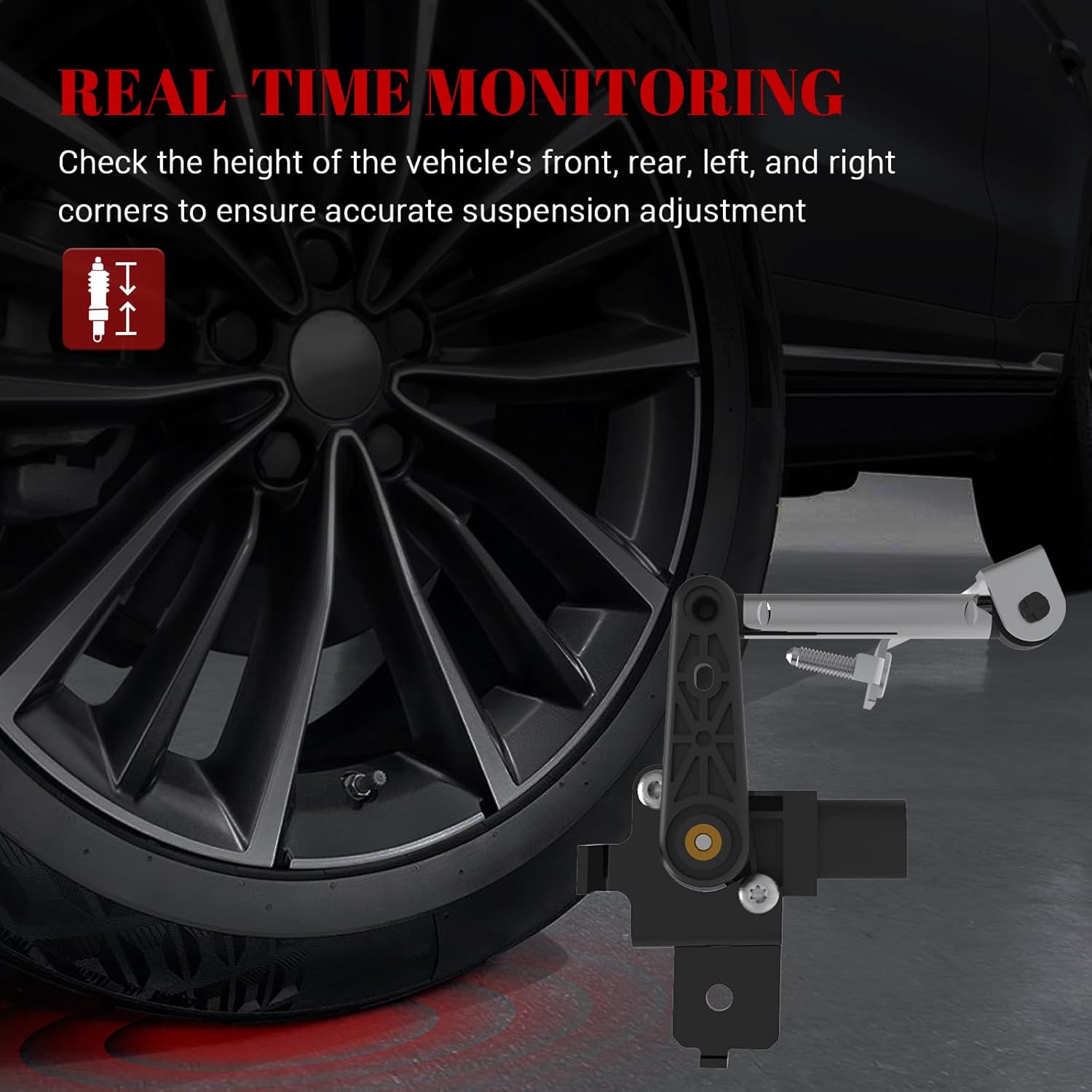 Air Suspension Front Height Sensors, Ride Headlight Level Sensor for Audi A3 2010-2013/ S3 2010-2012/ TT 2007-2011, for Volkswagen CC/Golf/Passat/Passat CC/Tiguan Parts# 1K0941274C