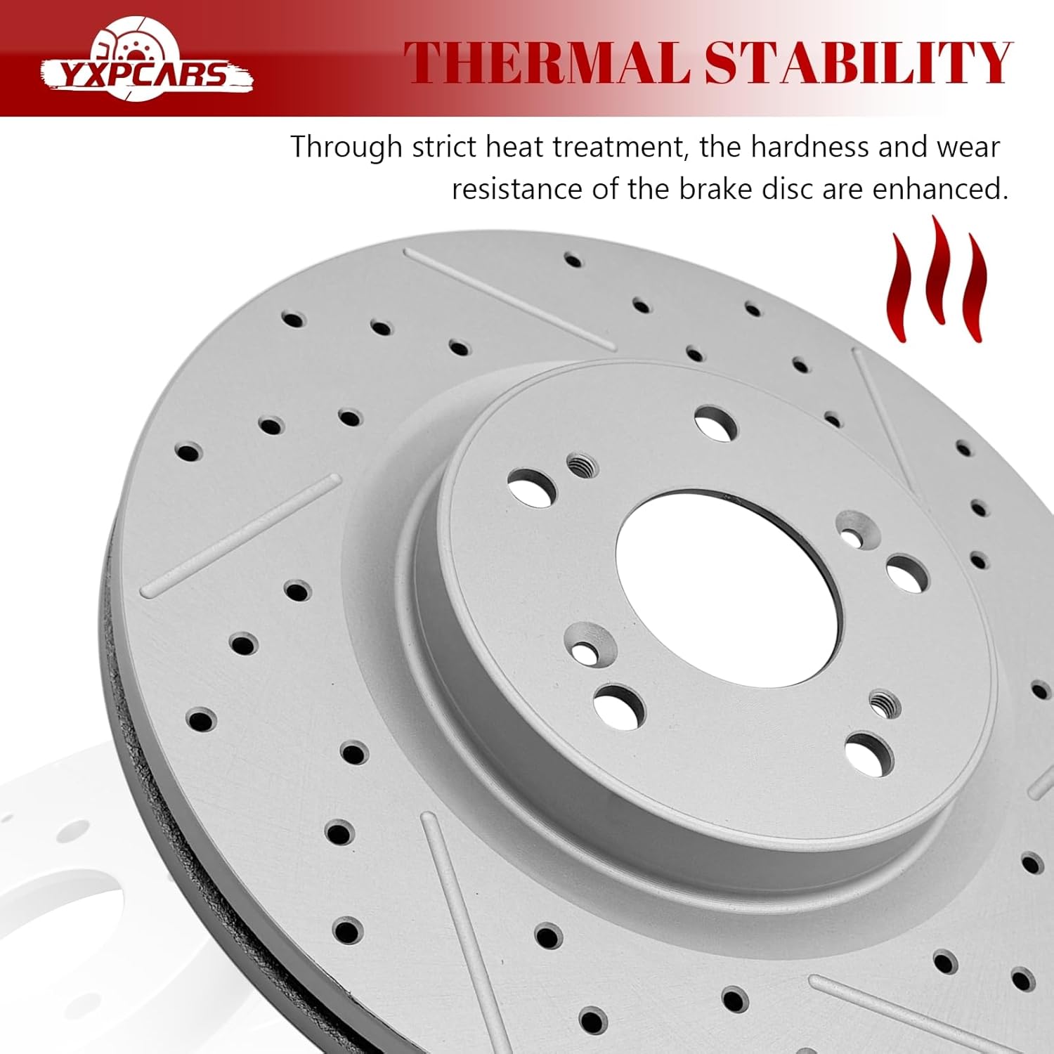 Front & Rear Drilled Slotted Rotors and Ceramic Disc Brake Pads Kit for Honda Cr-V 2012 2013 2014 2015 2016 Fwd