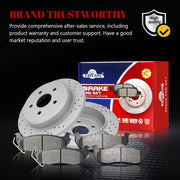 Ceramic Rear Brakes Pad and Rotors Drilled Slotted Solid Disc Brake Kits for Jeep Commander (Xk) 2006-2010/ Grand Cherokee 2005/ Grand Cherokee 2006-2010 Excluding Srt8
