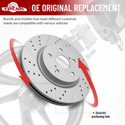 Front Drilled and Slotted Disc Brake Rotors for Lexus UX250H 2019 2020 2021 2022 2023 2024/ ES250 2021-2025/ ES300H ES350 2019-2025/ UX200 2019-2022/ UX300H 2025, for Toyota Corolla Cross 2022-2025