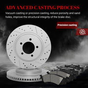 Ceramic Front Brakes Pad and Rotors Drilled Slotted Vented Replacement Disc Brake Kits for Ford Explorer 2006-2010/ Explorer Sport Trac 2007 2008 2009 2010, for Mercury Mountaineer 2006-2010