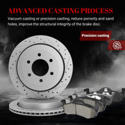Ceramic Rear Brakes Pad and Rotors Drilled Slotted Vented Replacement Disc Brake Kits for Ford Expedition 2007 2017, for Lincoln Navigator 2007 2008 2009 2010 2011 2012 2013 2014 2015 2016 2017
