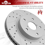 Front & Rear Drilled Slotted Rotors and Ceramic Disc Brake Pads Kit for Ford F-250 Super Duty 2014-2022, F-350 Super Duty 2013-2014 2017-2022 with Single Rear Wheels (4Wd)