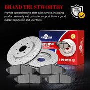 Front & Rear Drilled Slotted Rotors and Ceramic Disc Brake Pads Kit for Nissan Xterra 2005-2015/ Frontier 2020-2023/ Frontier 2005-2019 4.0L, for Suzuki Equator 2009-2012 4.0L