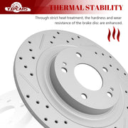 Ceramic Rear Brakes Pad and Rotors Drilled Slotted Solid Replacement Disc Brake Kits for Mitsubishi Rvr Outlander Sport 2013-2024/ Outlander 2014 2015 2016/ Outlander Fwd 2019