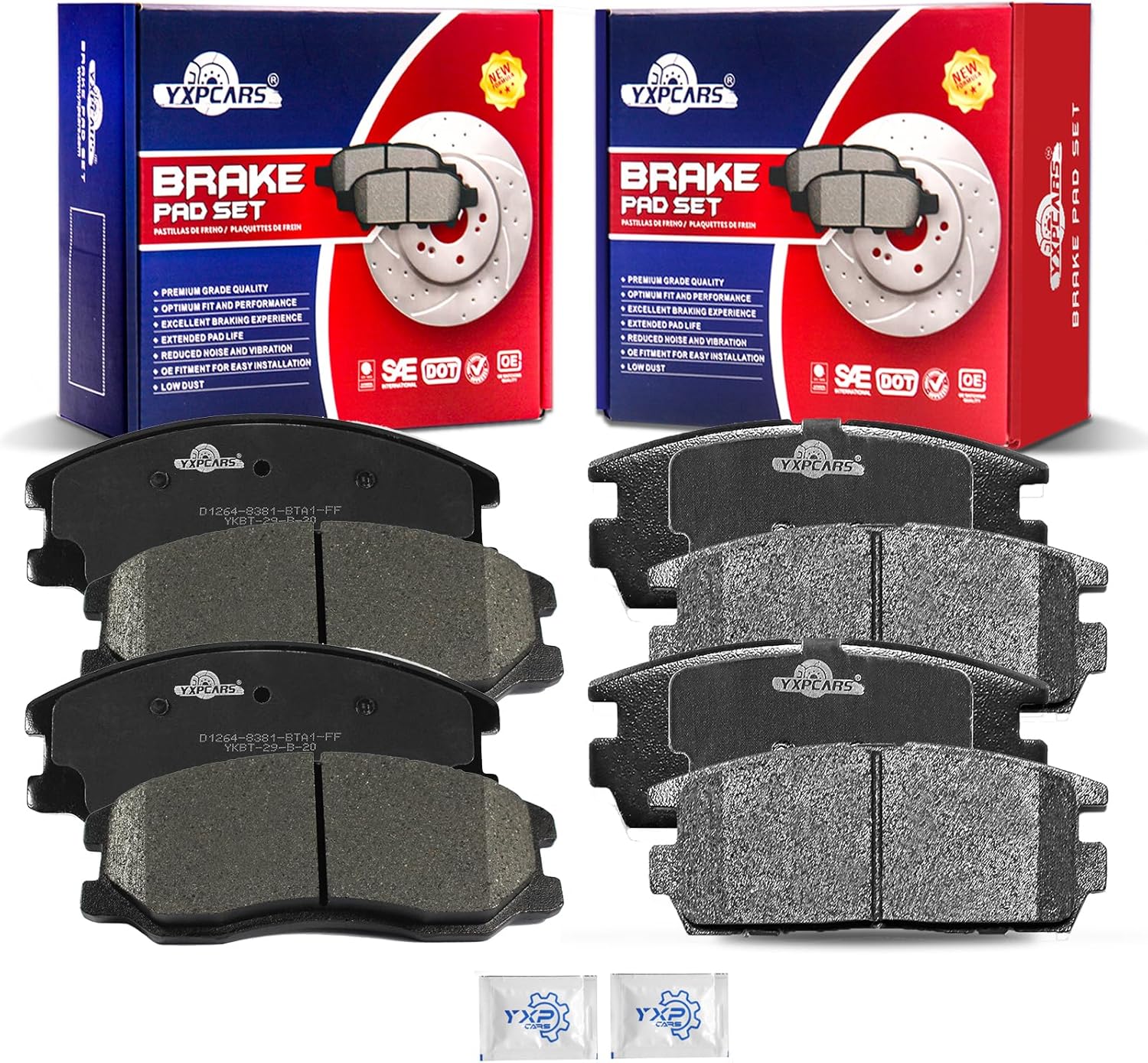 Front and Rear Ceramic Disc Brake Pads Set Replacement for Chevy Captiva Sport 2012-2015 Equinox 2007-2009, for Pontiac Torrent/Suzuki Xl-7 2007-2009, for Saturn Vue 2008-2010