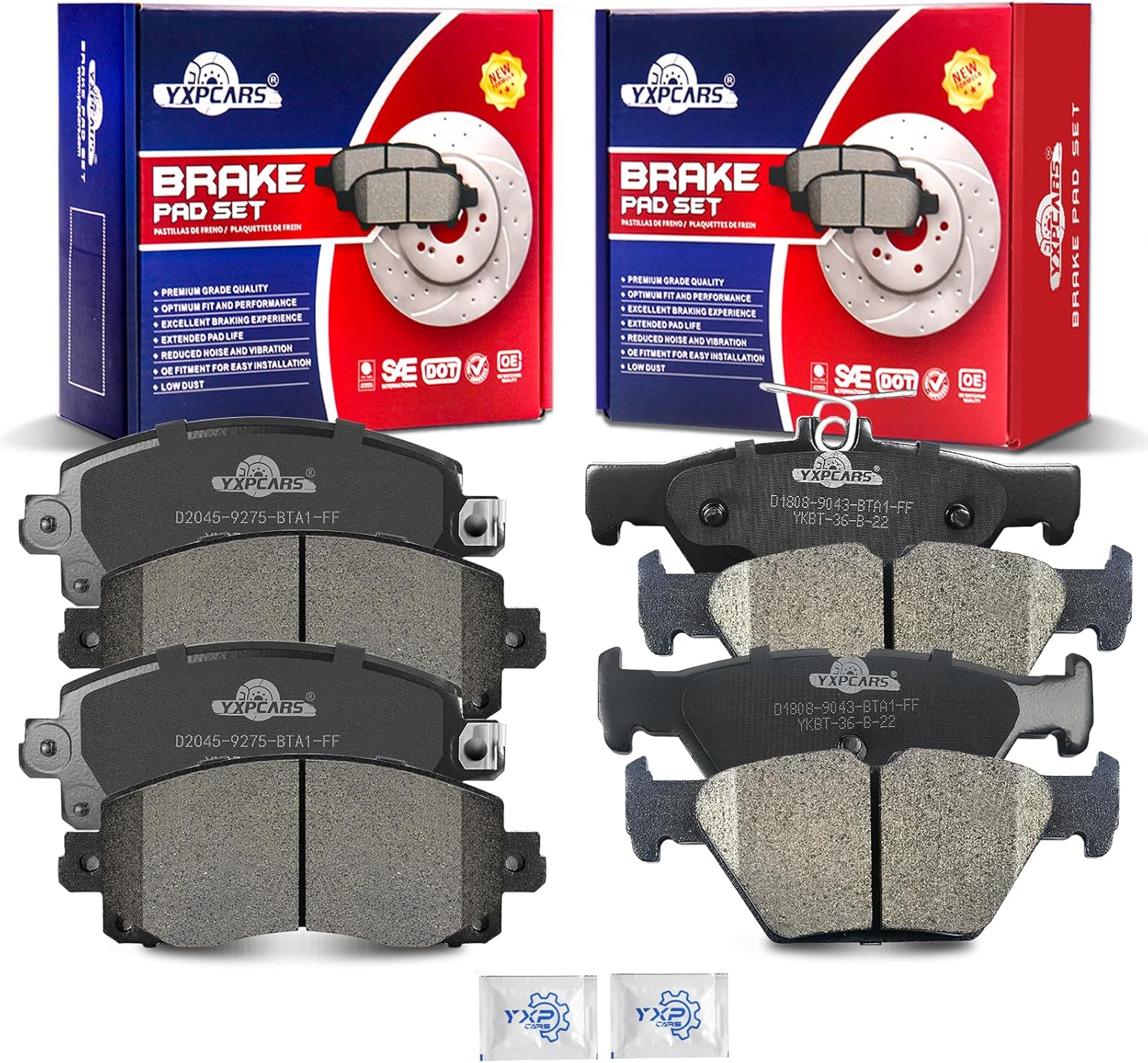 Ceramic Disc Brake Pads Set Front and Rear for Subaru Crosstrek Forester 2019 - 2022, for Subaru Legacy Outback 2020-2022