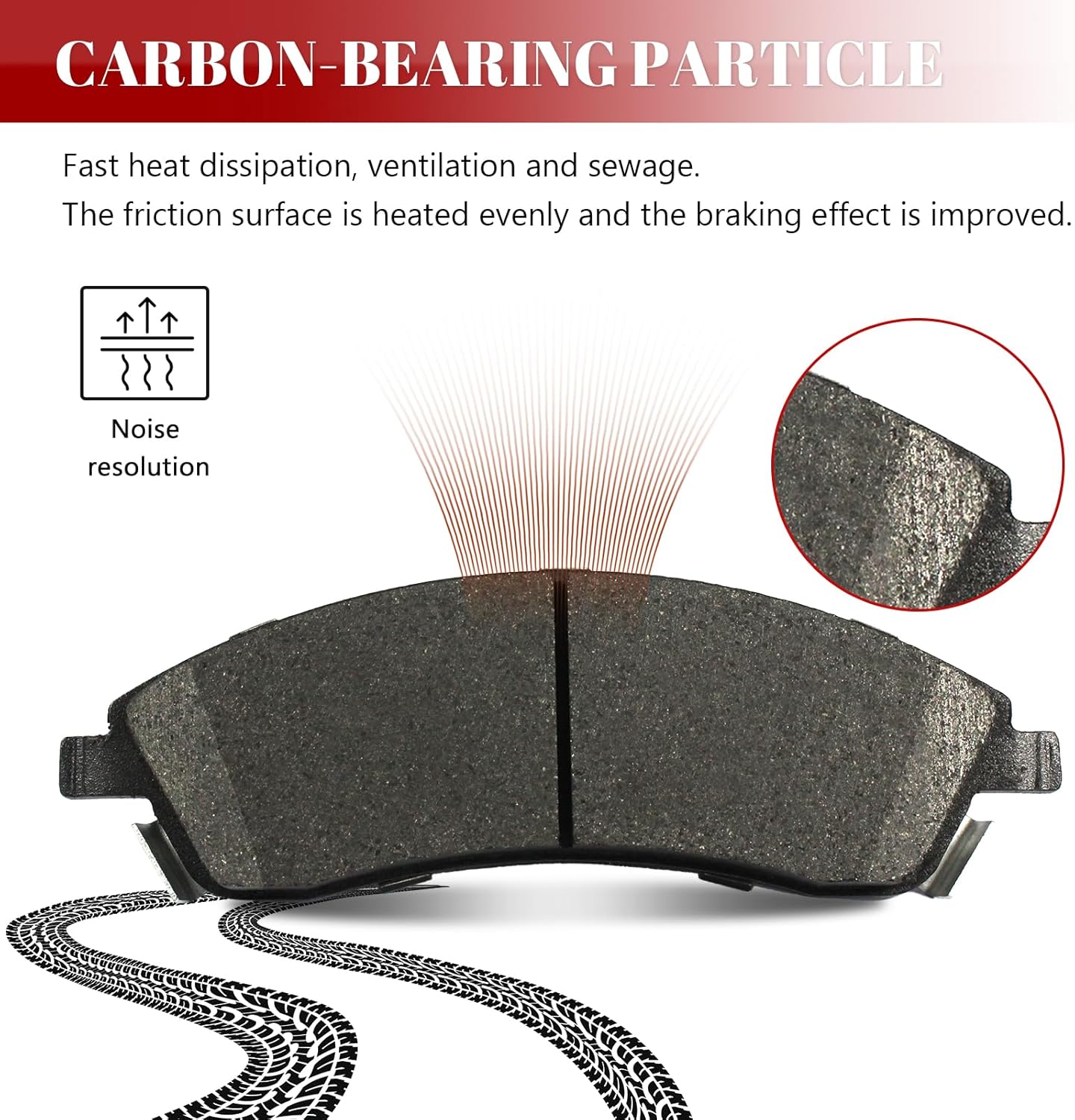 Front and Rear Ceramic Disc Brake Pads Set Replacement for Cadillac CTS 2006-2007 STS 2005-2008 SRX 2004-2009