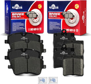 Front and Rear Ceramic Disc Brake Pads Set Replacement for Mercedes-Benz C230 2002 2003 2004 2005/ C240 2001-2005/ Slk280 2006 2007 2008/ Slk300 2009 2010 2011