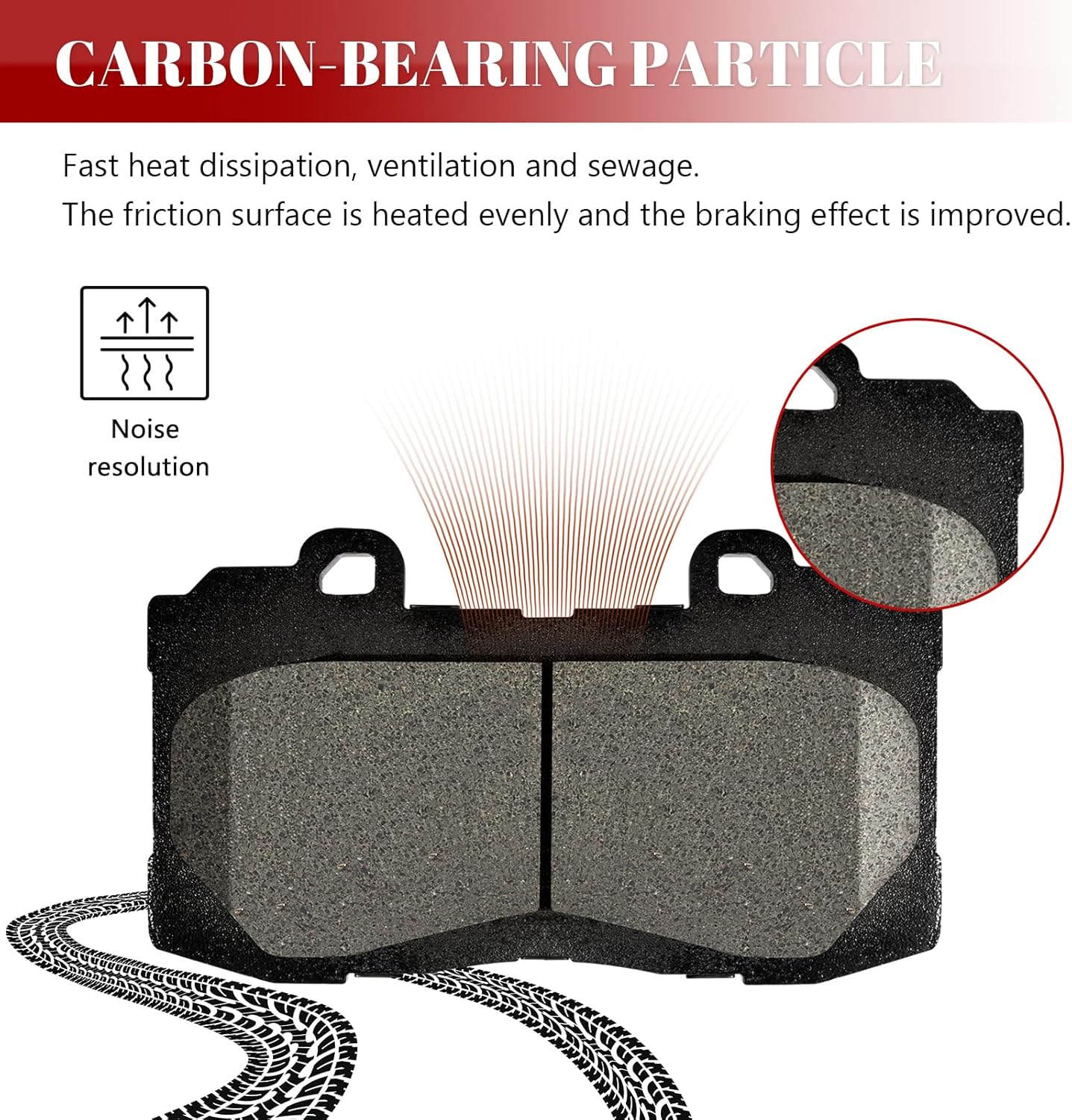 Ceramic Disc Brake Pads Set Front and Rear Replacement for Chevy Colorado 2015 2016 2017 2018 2019 2020, for Gmc Canyon 2015-2020